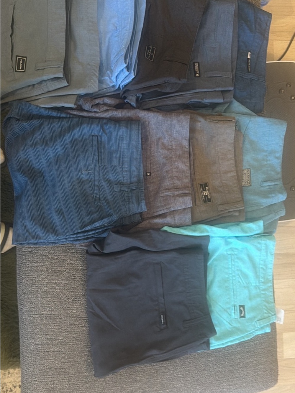 Men's Casual Stretch Shorts in Teal, Navy, Gray & Brown - Multipack Style